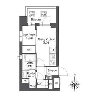 東京都江東区新大橋2【マンション】の間取り