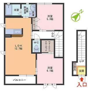 ラヴェルヴィルA・B棟【2階】の間取り