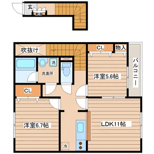 SKY WIND I【2階】の間取り