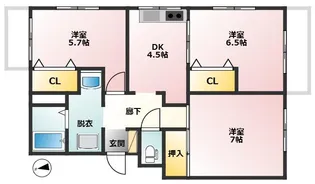 Kグレイス【1階】の間取り