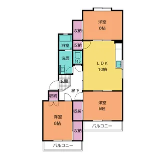 サンフラワーAハイツ【2階】の間取り