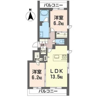 ベイヒルズ三ッ沢【1階】の間取り