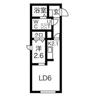 メリディアン国見駅前四番館【2階】の間取り