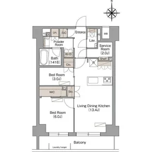 神奈川県川崎市中原区今井仲町【マンション】の間取り