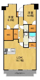 神奈川県横浜市神奈川区三ツ沢上町【マンション】の間取り