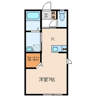 バリーハイツ田島C【1階】の間取り