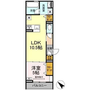 D crest 中之郷2丁目【2階】の間取り