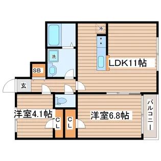 レジデンスシーマII【1階】の間取り