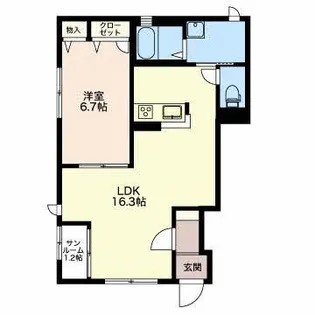 ブランシェヒカルA【1階】の間取り