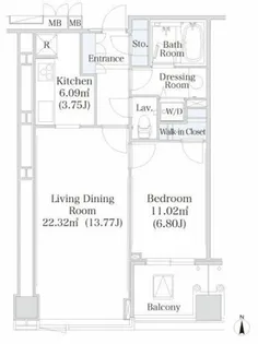 大井町ハイツ【10階】の間取り