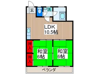 尾花第2フラワーマンション【2階】の間取り