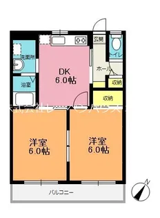 ハイツ清水J【2階】の間取り