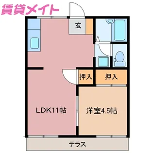 コーポ杉谷3【1階】の間取り