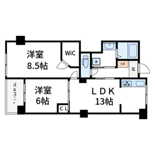 深川住宅B棟【5階】の間取り