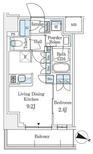 パークアクシス横浜阪東橋【9階】の間取り
