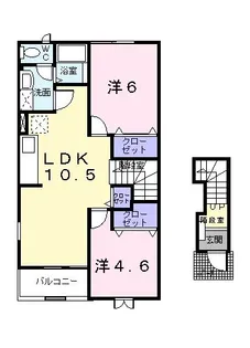 エスティーディップス【2階】の間取り