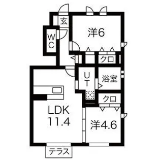 アンソレイエ ファミーユ A棟 A【2階】の間取り