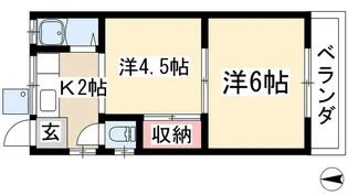ハイツ森【2階】の間取り