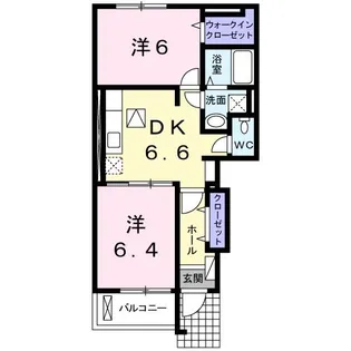 カーザ・フィオーレII【1階】の間取り