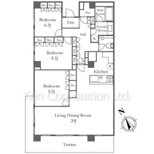 御殿山ガーデンシティ【1階】の間取り