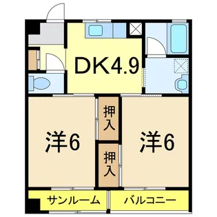 第1マンション喜多【3階】の間取り