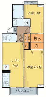 ロイヤルコート文化町IV番館【1階】の間取り