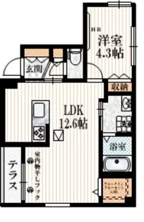 ロサード松庵【1階】の間取り
