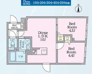 エルファーロ神楽坂III【2階】の間取り
