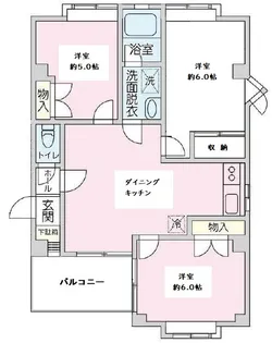 デューク多摩【1階】の間取り