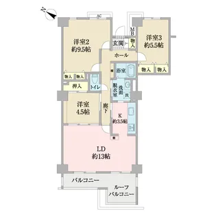 シーリアお台場三番街5号棟(SA借上)【3階】の間取り