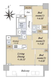 ヴィークコート大泉学園 並木Terrace【6階】の間取り