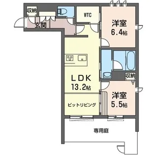 アンソレイエ【1階】の間取り