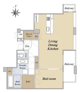 ディーグラフォート大阪N.Y.タワーHIGOBASHI【37階】の間取り