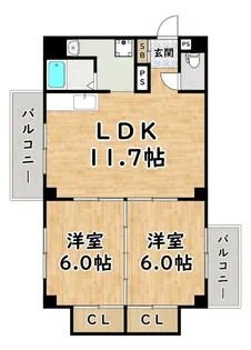 コーポラス寺内【5階】の間取り