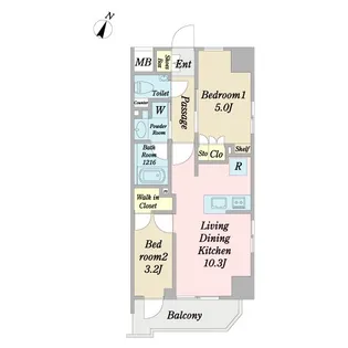 デュオステージ相模大野【9階】の間取り