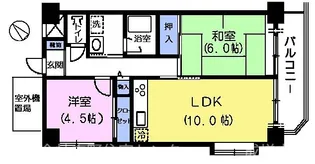 プラザサンタナカ3号館【6階】の間取り