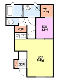ヴィラオットB【1階】の間取り