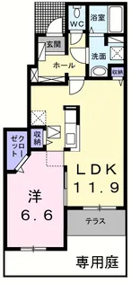 ラフィーネ草花II【1階】の間取り