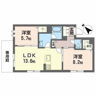 エステラス【1階】の間取り