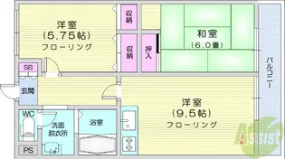 クリスタルテラス【1階】の間取り