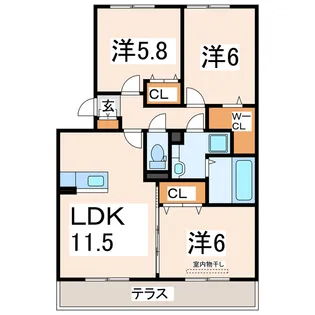 グリーン アベニュー(下江津)【1階】の間取り