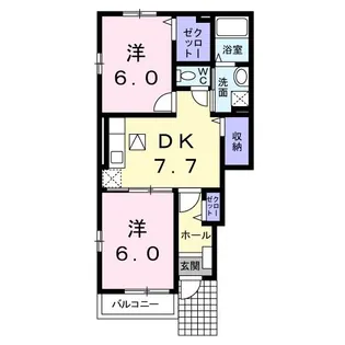 ミューB【1階】の間取り
