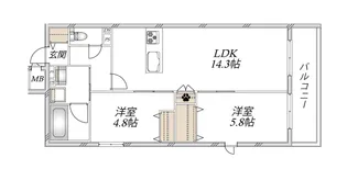 HEBEL MAISON 甲東園【2階】の間取り