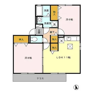 セジュール山手館 A棟【1階】の間取り