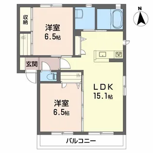 グランマスト古川北 B棟【1階】の間取り