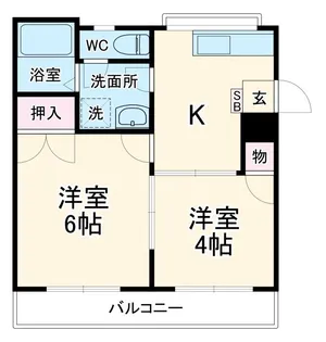 ハイツ豊中【1階】の間取り