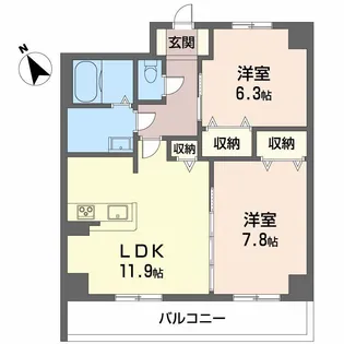 ヴィラシーンABE【4階】の間取り