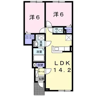 カナール ヴィレ D【1階】の間取り