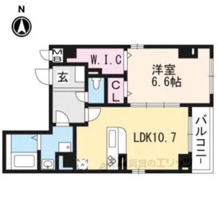 ハイダウェイ下古城【2階】の間取り