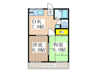 パ-クハイツ西八王子【2階】の間取り